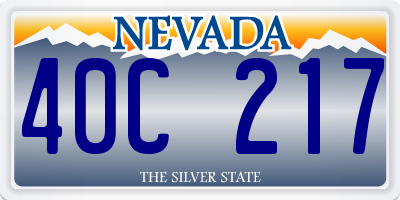NV license plate 40C217