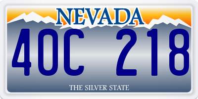 NV license plate 40C218