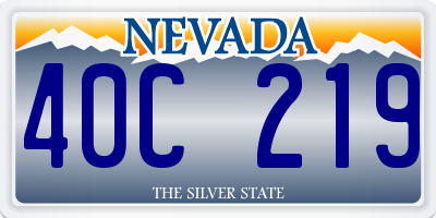 NV license plate 40C219
