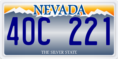 NV license plate 40C221