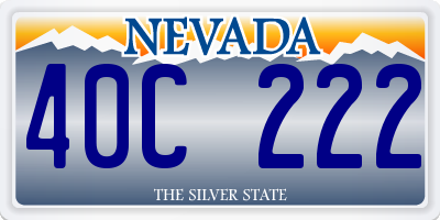 NV license plate 40C222