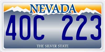 NV license plate 40C223