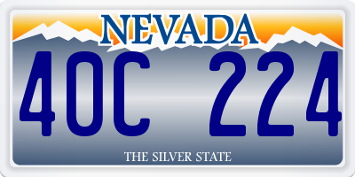 NV license plate 40C224