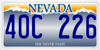 NV license plate 40C226