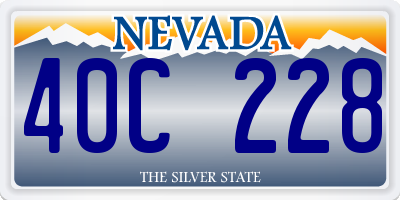NV license plate 40C228