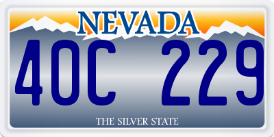 NV license plate 40C229