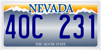 NV license plate 40C231
