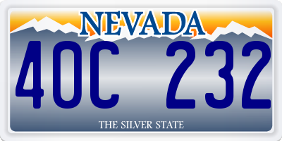 NV license plate 40C232