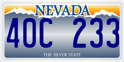 NV license plate 40C233