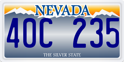 NV license plate 40C235