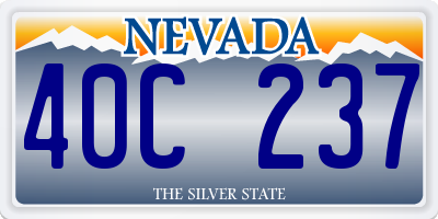 NV license plate 40C237