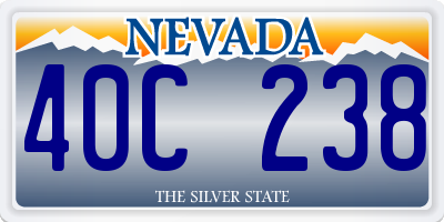 NV license plate 40C238