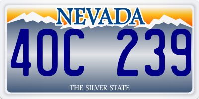 NV license plate 40C239