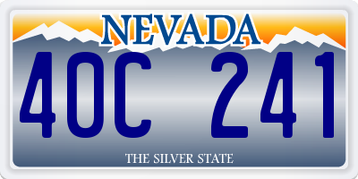 NV license plate 40C241