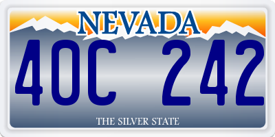 NV license plate 40C242