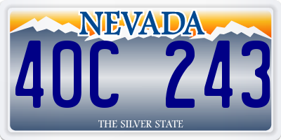 NV license plate 40C243