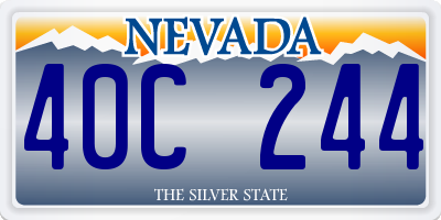 NV license plate 40C244