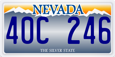 NV license plate 40C246