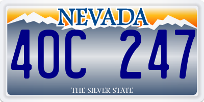NV license plate 40C247