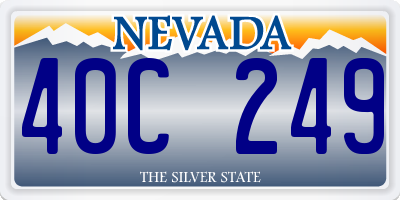 NV license plate 40C249