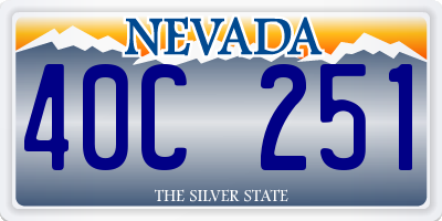 NV license plate 40C251