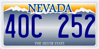 NV license plate 40C252