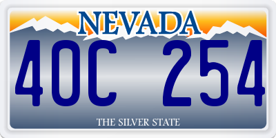 NV license plate 40C254