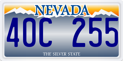 NV license plate 40C255