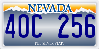 NV license plate 40C256