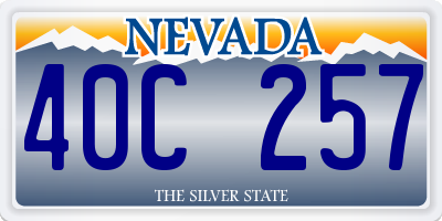 NV license plate 40C257