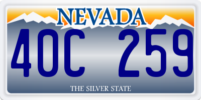 NV license plate 40C259