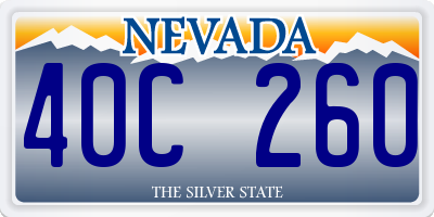 NV license plate 40C260