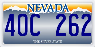 NV license plate 40C262