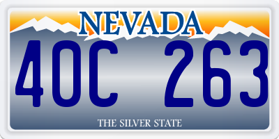 NV license plate 40C263