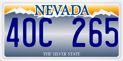 NV license plate 40C265