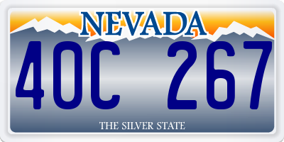 NV license plate 40C267