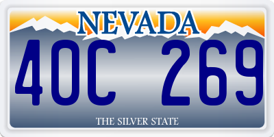NV license plate 40C269