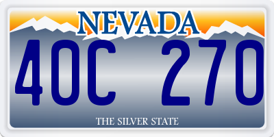 NV license plate 40C270