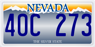 NV license plate 40C273