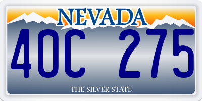 NV license plate 40C275