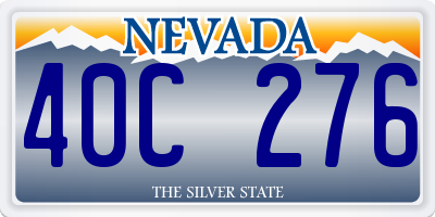 NV license plate 40C276