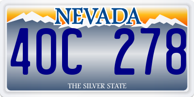 NV license plate 40C278