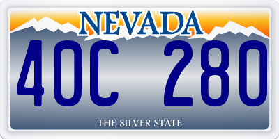 NV license plate 40C280