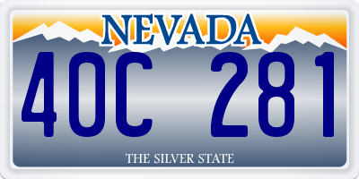 NV license plate 40C281