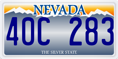 NV license plate 40C283