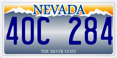 NV license plate 40C284