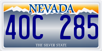 NV license plate 40C285