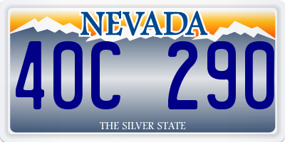 NV license plate 40C290