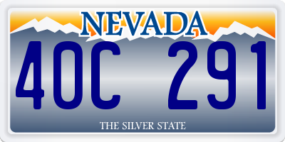 NV license plate 40C291