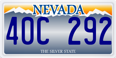 NV license plate 40C292